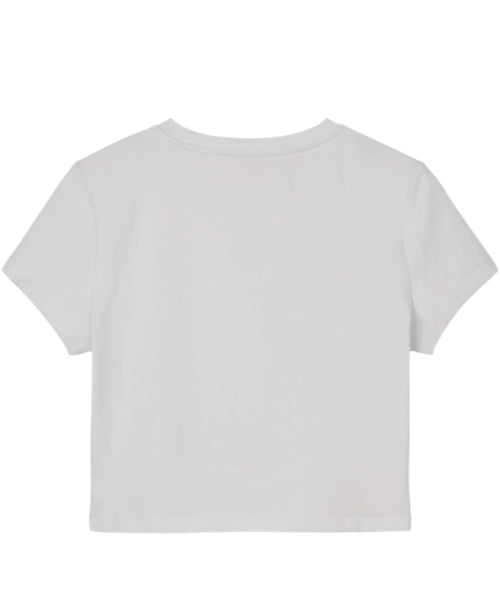 White Baby Tee Back Design
