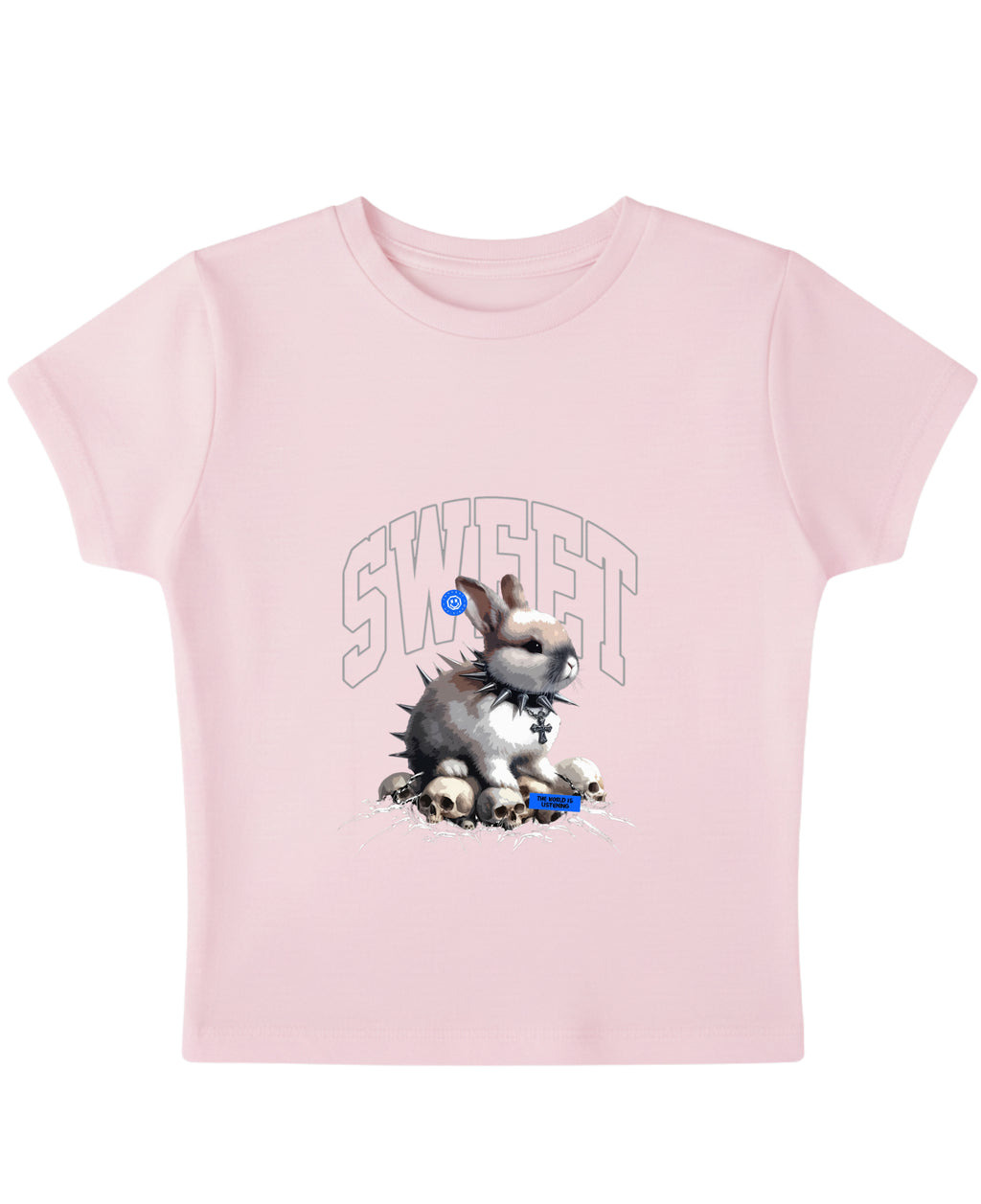 Baby Pink Baby Tee Front Design