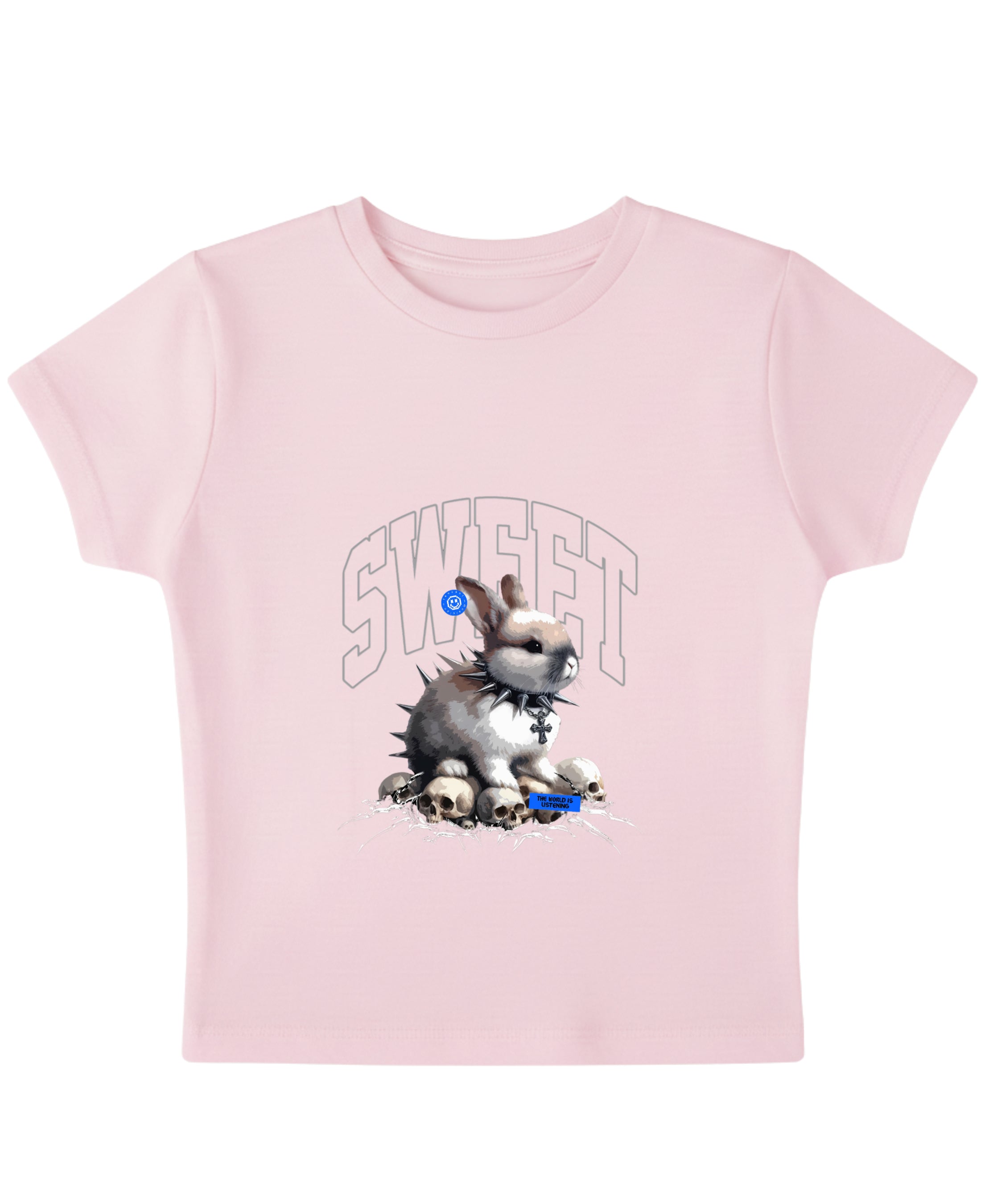 Baby Pink Baby Tee Front Design