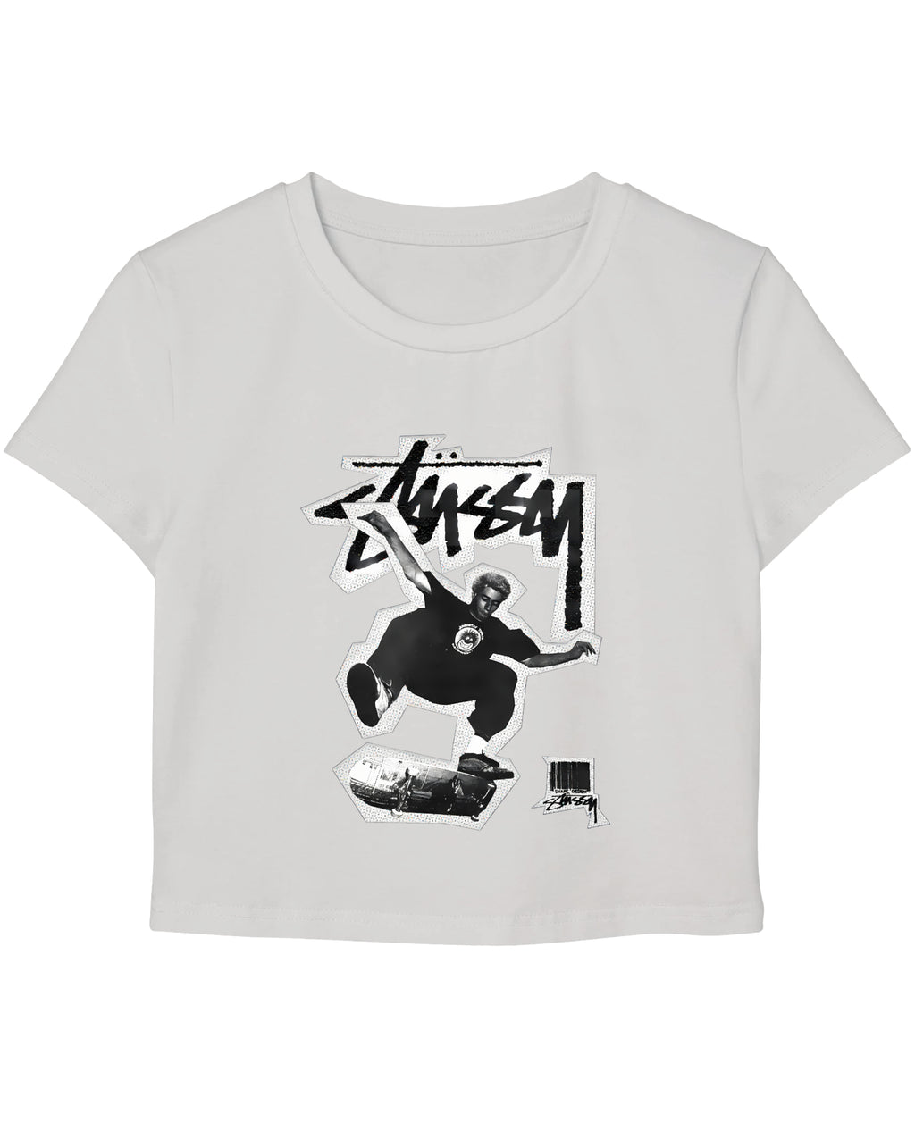 White Baby Tee Front Design