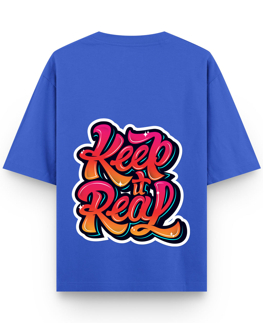 Royal Blue Oversized T-Shirt Back Design