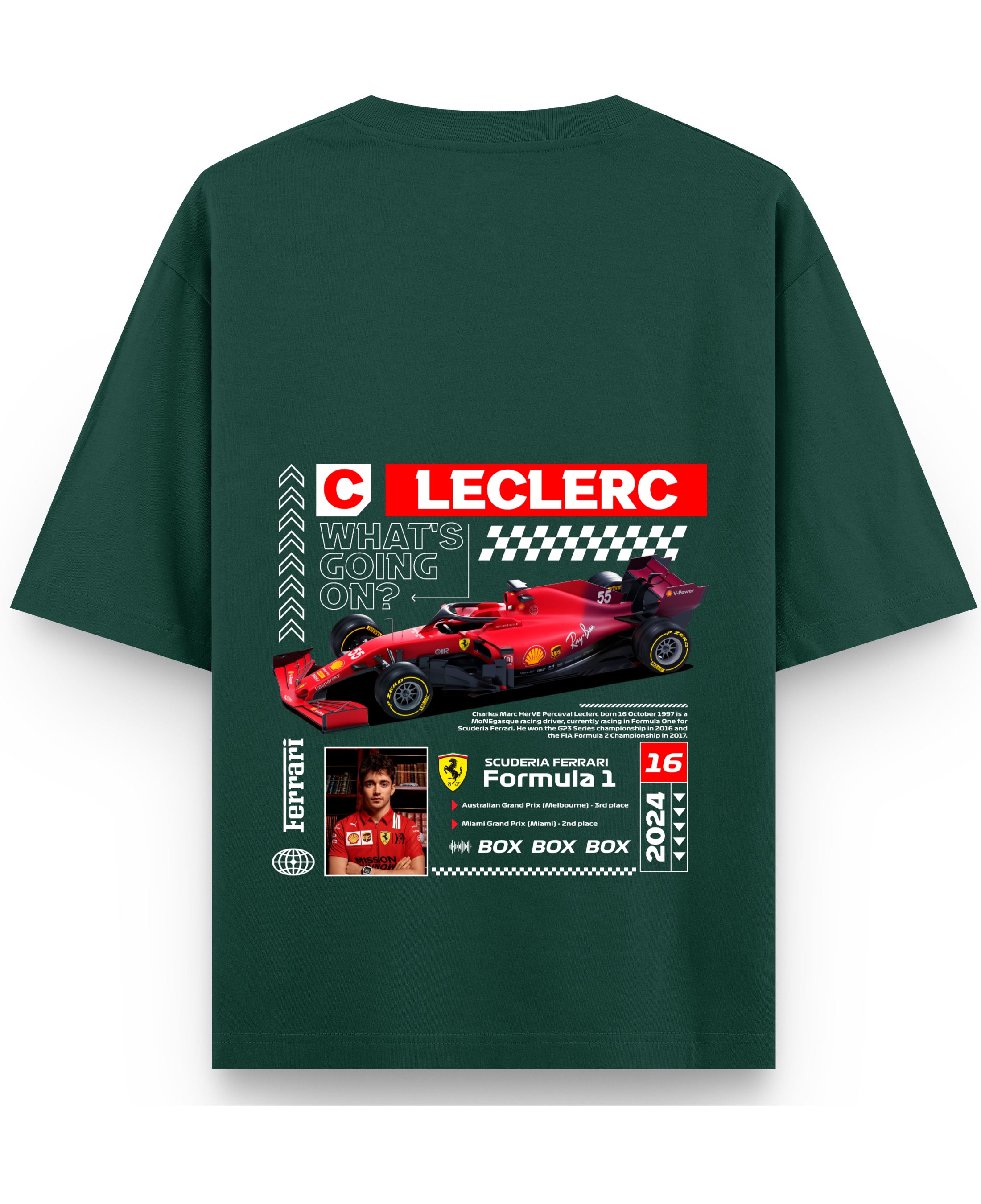 Bottle Green Oversized T-Shirt Back Design