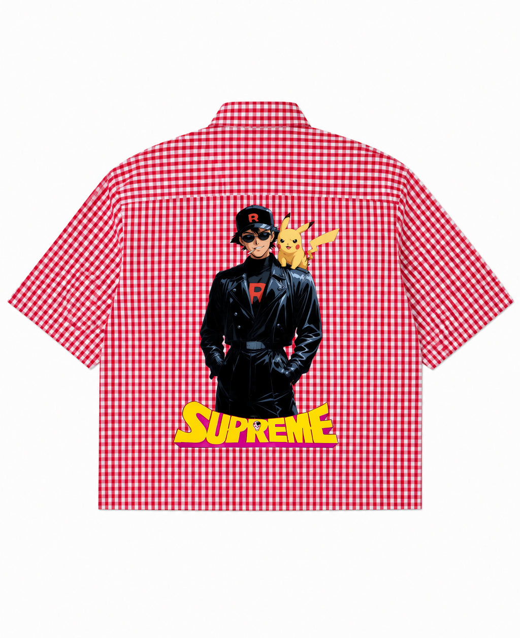 Red Picnic Oxford Boxy Shirt Back Design