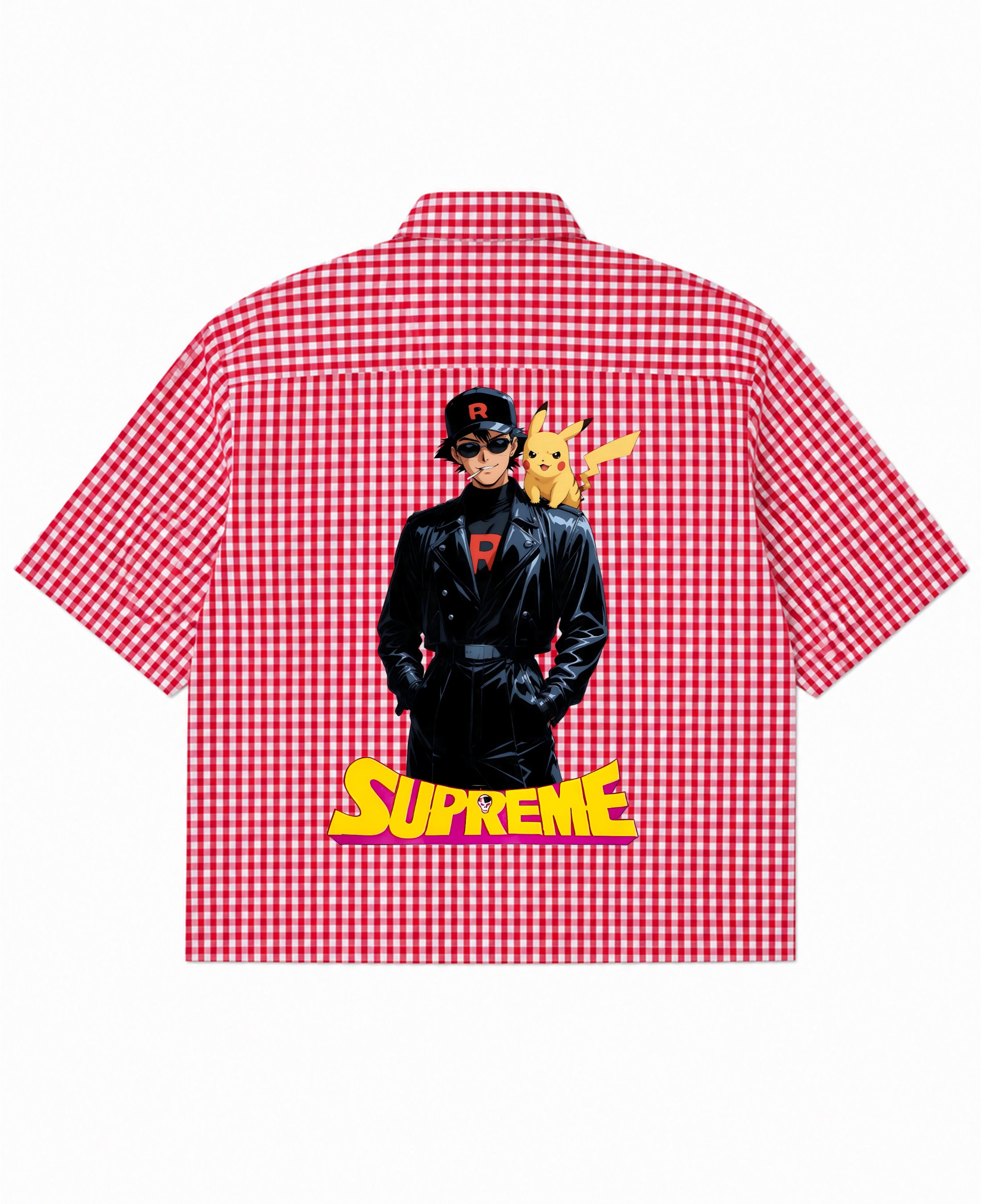 Red Picnic Oxford Boxy Shirt Back Design