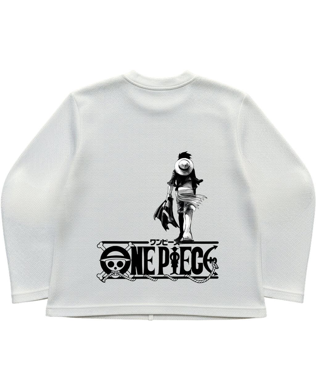 Off-white waffle knit oversized full-sleeve Back Design
