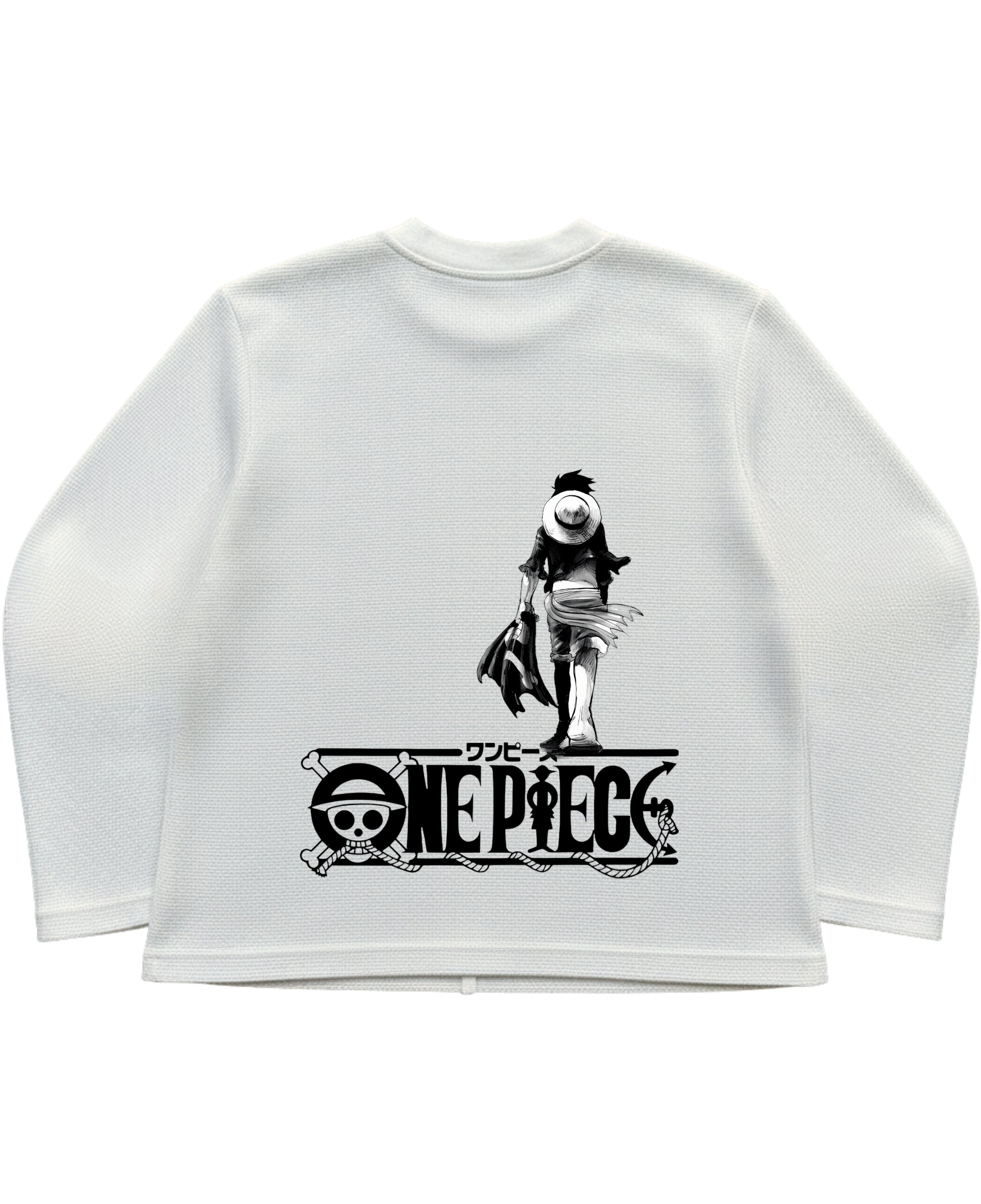Off-white waffle knit oversized full-sleeve Back Design