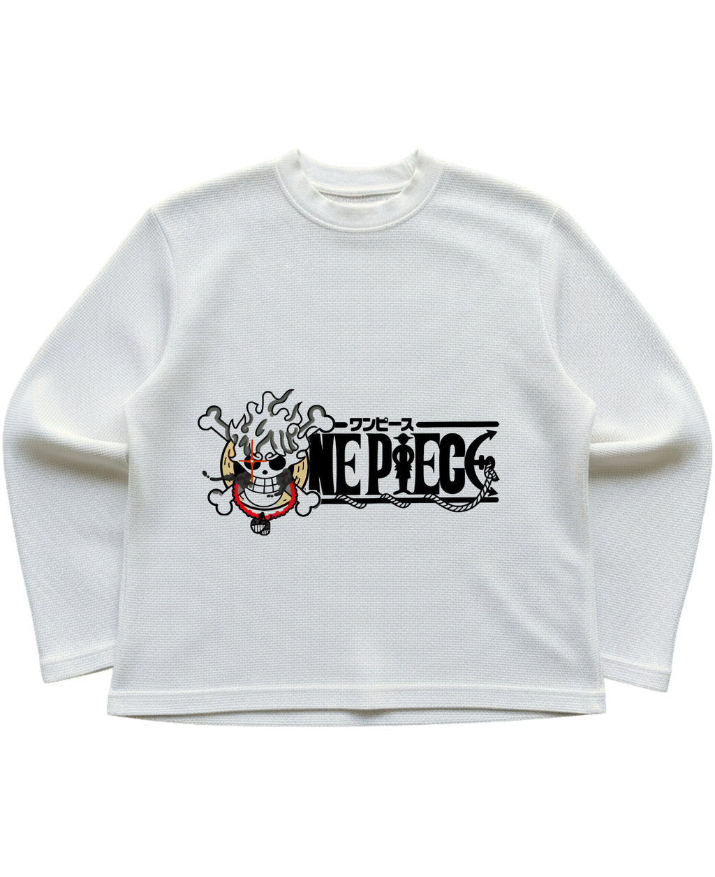 Off-white waffle knit oversized full-sleeve Front Design