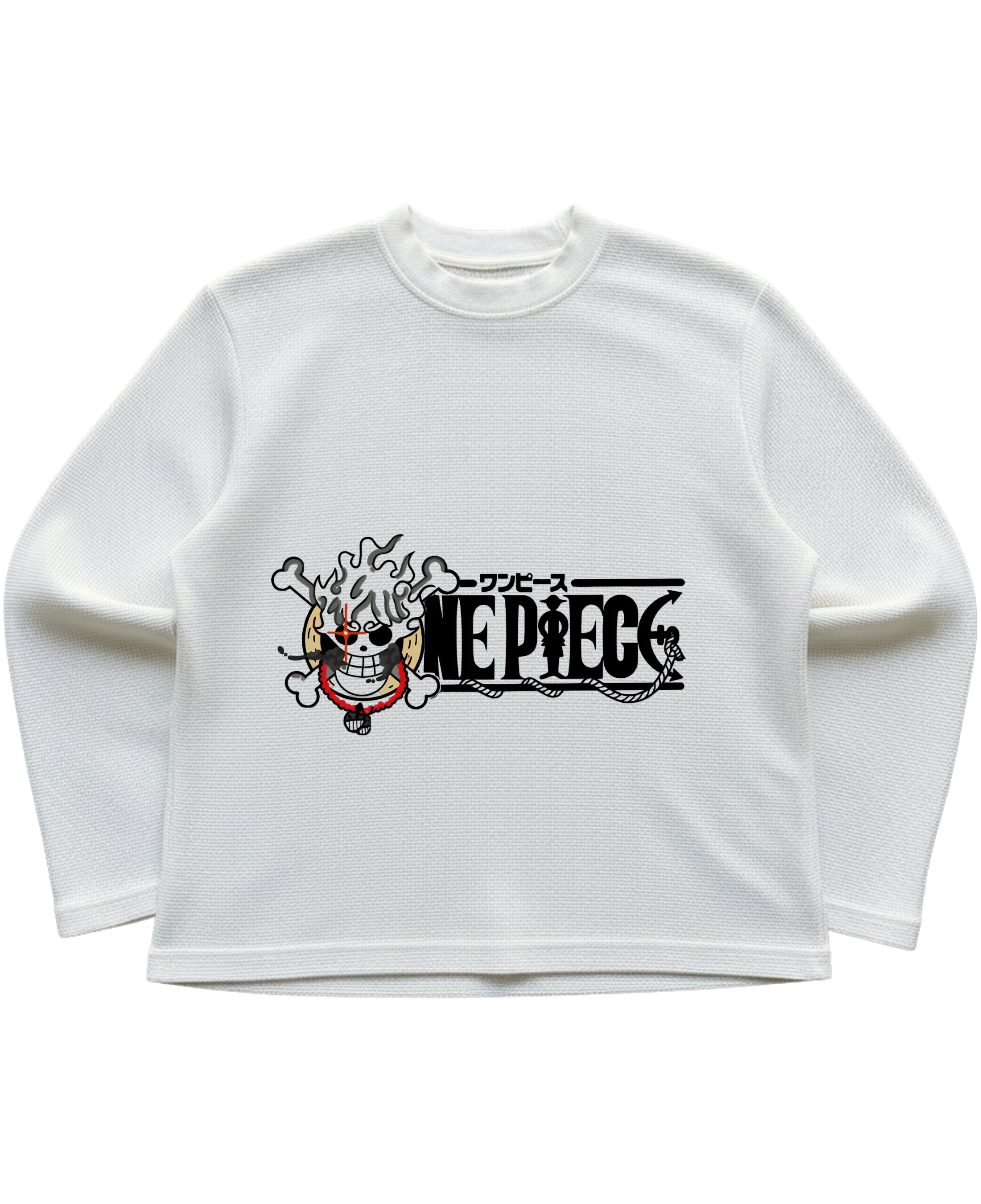 Off-white waffle knit oversized full-sleeve Front Design