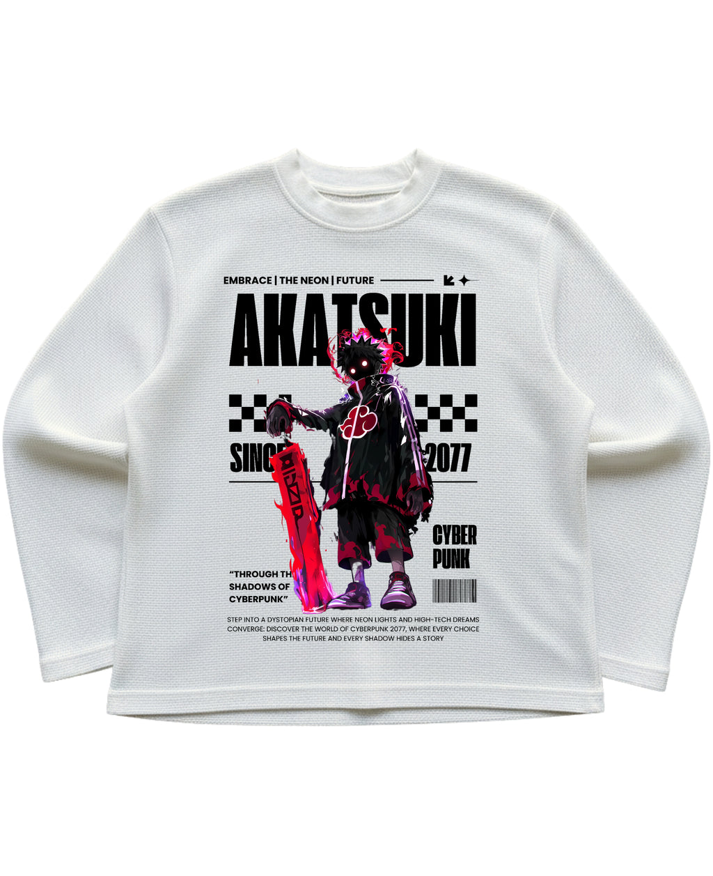 Off-white waffle knit oversized full-sleeve Front Design