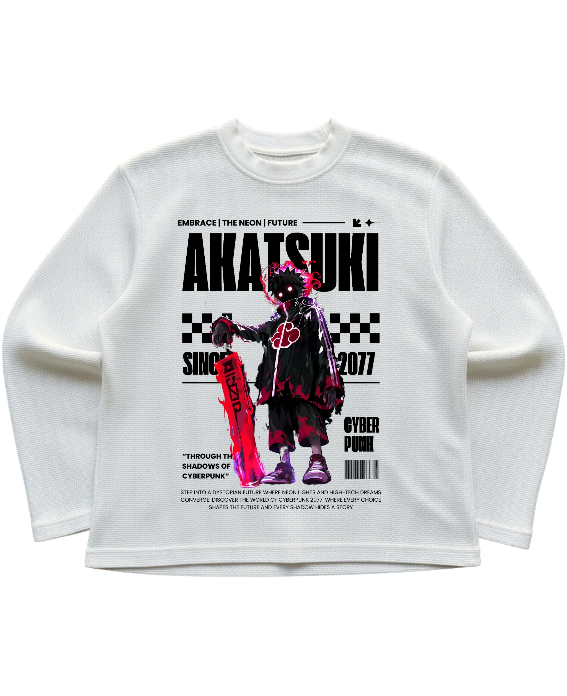 Off-white waffle knit oversized full-sleeve Front Design