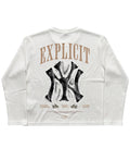 White Henley waffle knit Back Design