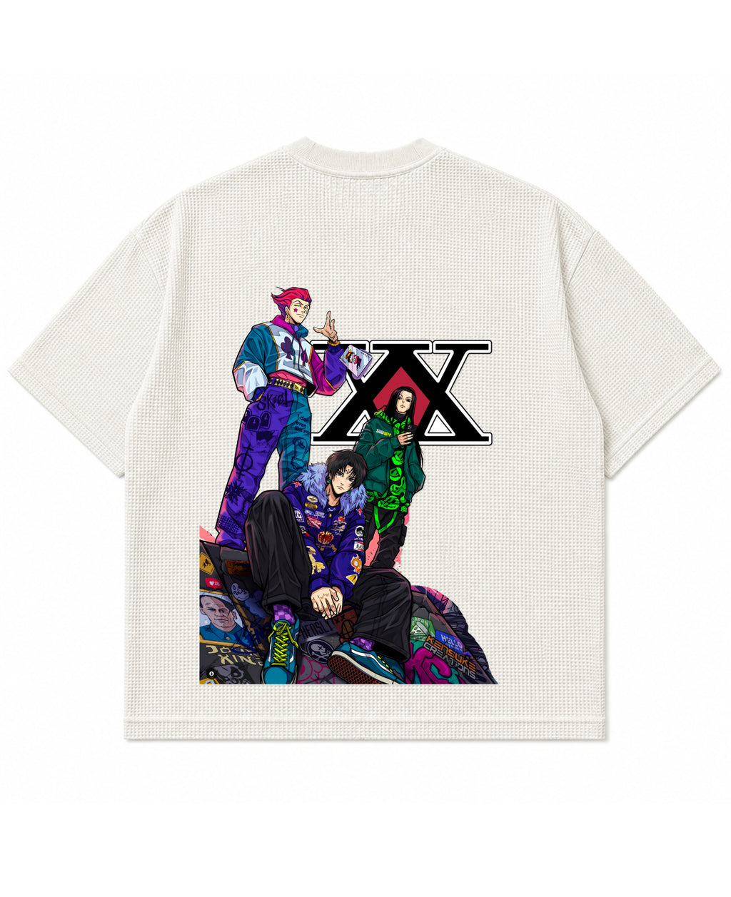 Off-white waffle boxy fit Back Design